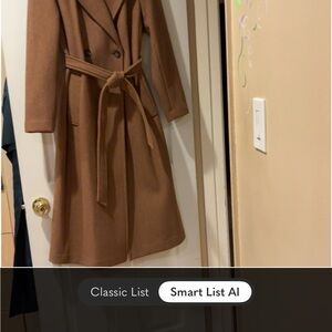 DKNY Brown Belted Trench Coat
